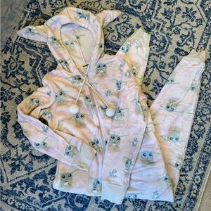 Star Wars Baby Yoda Plush Hooded Onesie Pajamas – Size M